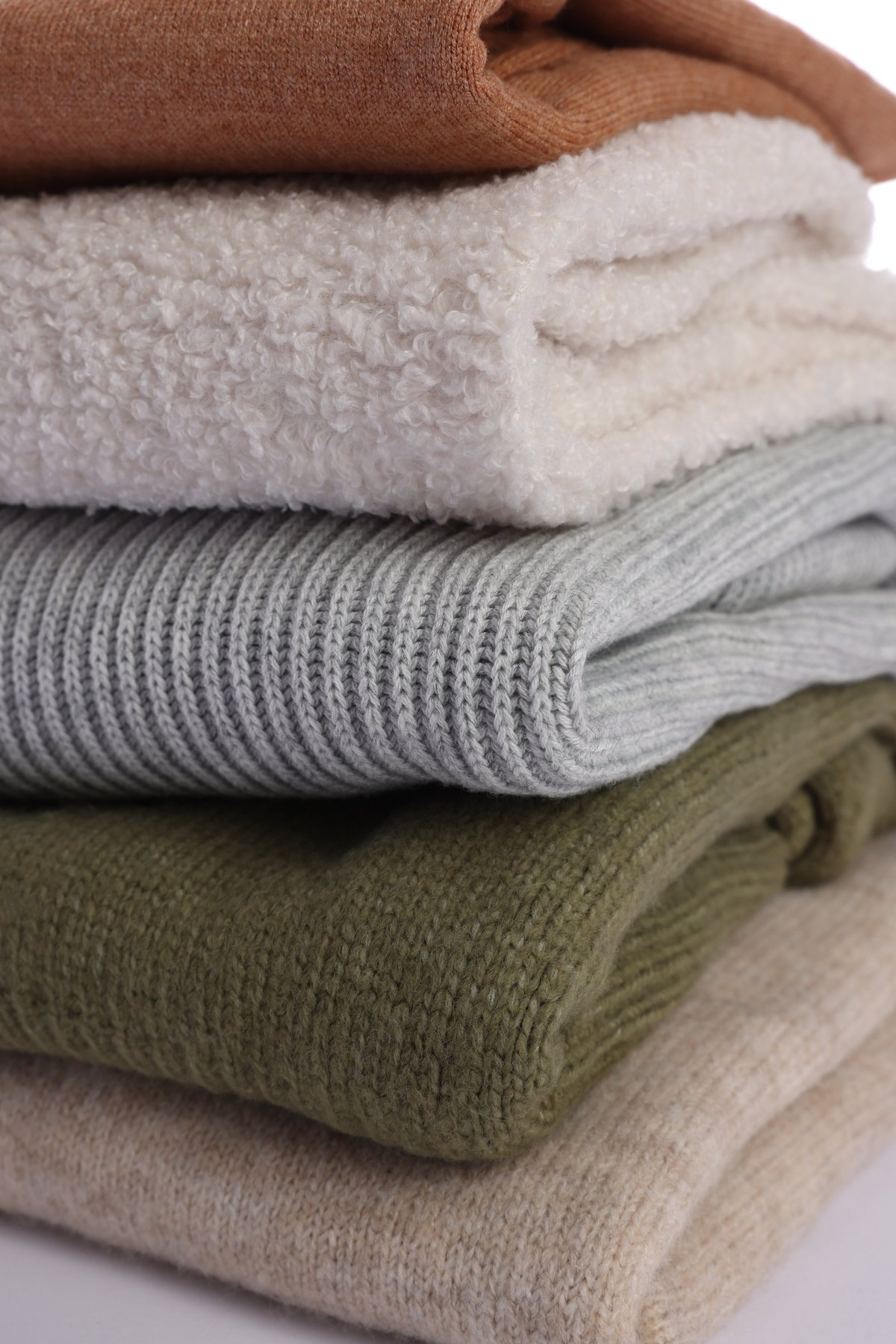Stack of neatly folded clean clothes